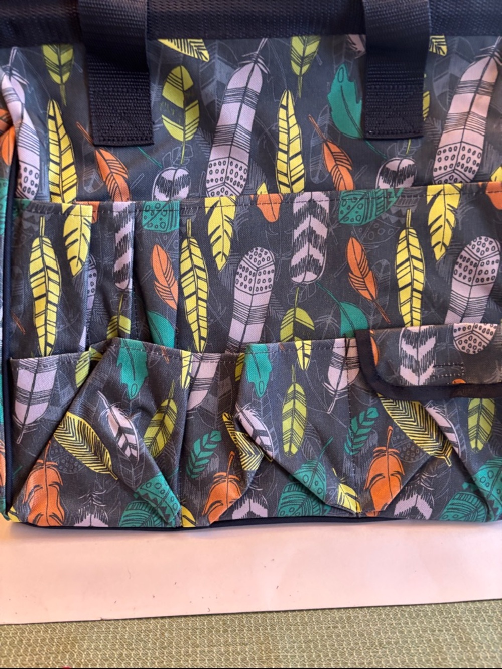 Thirty One Carry-All Tote Bag Hard Bottom Multi Compartment NWOT - Picture 7 of 8